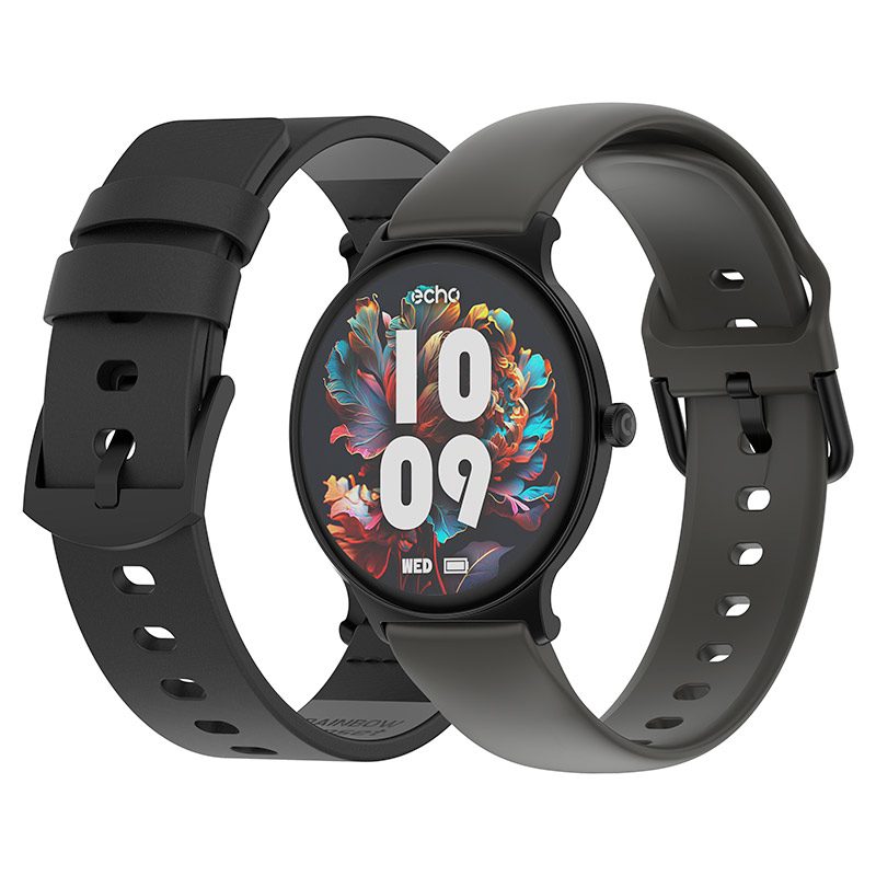 Reloj inteligente ECHO Rainbow Sunset negro - 2 correas