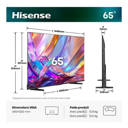 Hisense 65E7S Televisor QLED 4K HDR10+ Dolby Vision Alexa