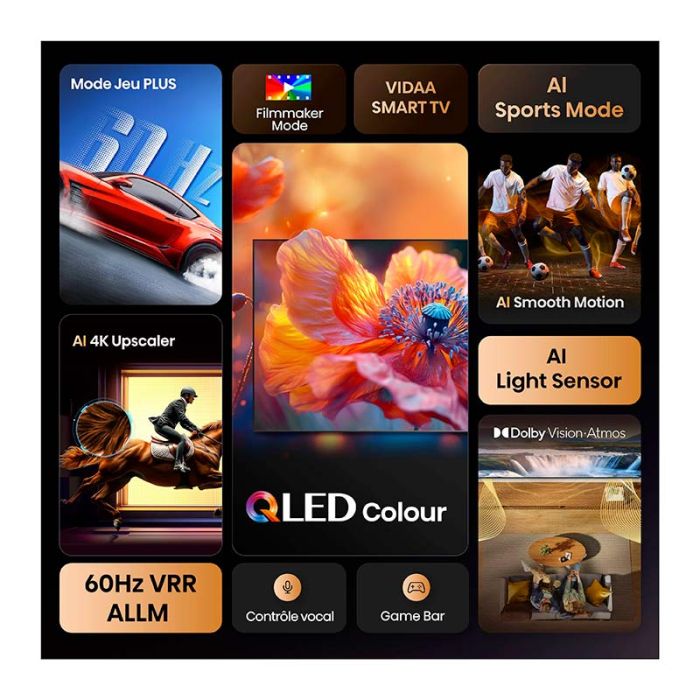 Hisense 65E7S Televisor QLED 4K HDR10+ Dolby Vision Alexa