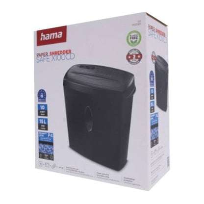 HAMA Safe X100CD Paper Shredder15L P‑4 Level Black