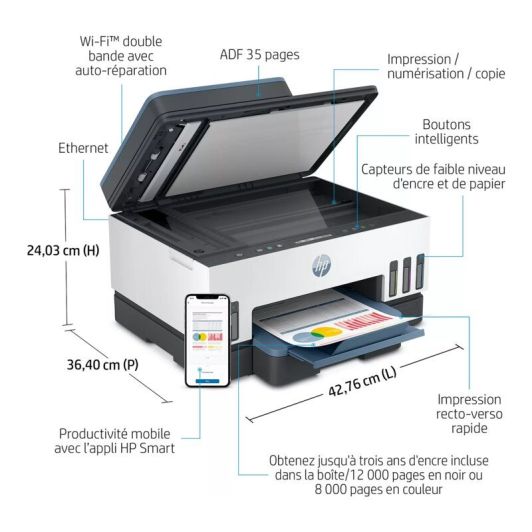 HP Smart Tank 7306 Impresora Multifunción conTanque De Tinta