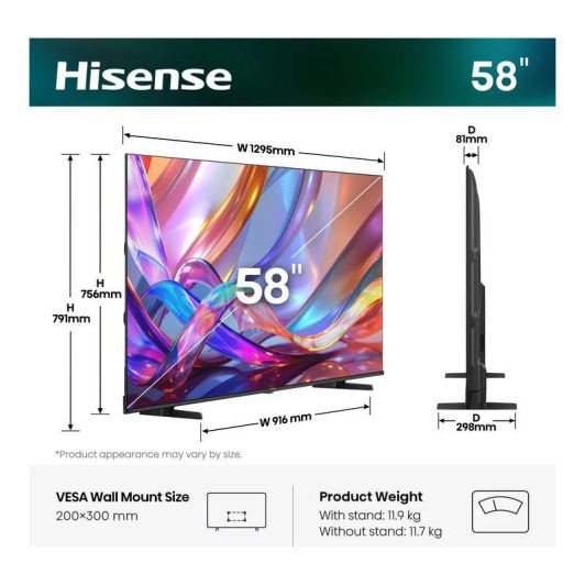 Hisense 58E7S QLED TV 58 Pulgadas UHD 4K