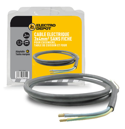 Electro Depot Cable Eléctrico 2 m para Placas de Cocina