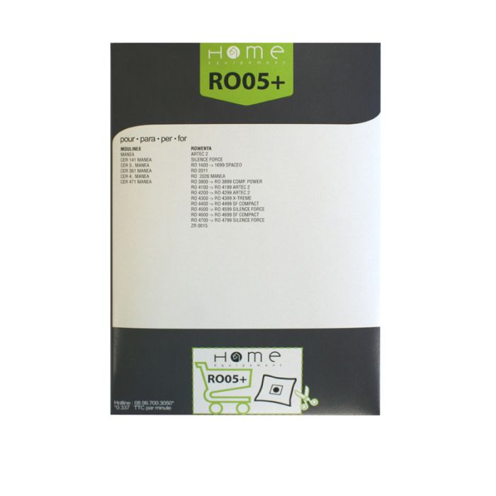 Electrodepot RO05+ Bolsa Aspirador Pack X4 Compatibilidad Rowenta