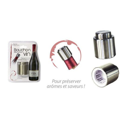 GROUPE CMP Tapón de Vino Hermético de Acero Gris