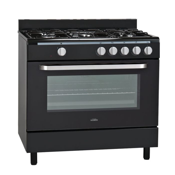 Valberg 5CC NVT Gasherd 5 Brenner 107 L Backofen Schwarz