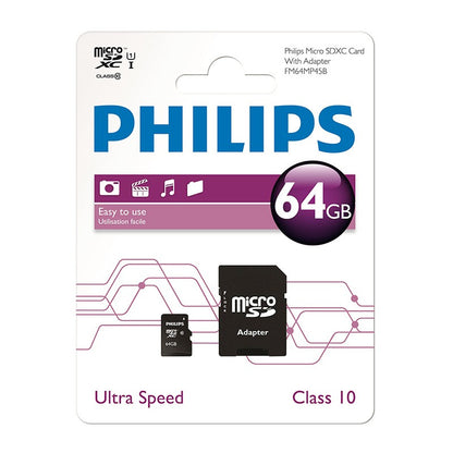 Philips MicroSD-Karte Klasse 10 64 GB für Smartphones und Kameras