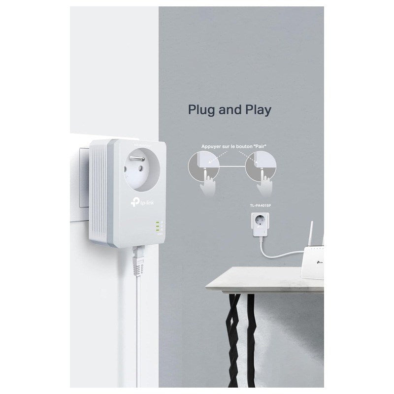 TP LINK CPL DÚO Adaptador Powerline 500 Mbps con Toma