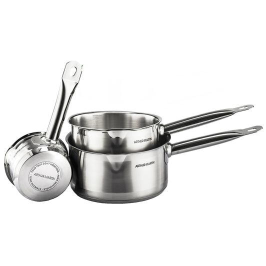 Arthur Martin Set de 3 Cacerolas Acero Inoxidable