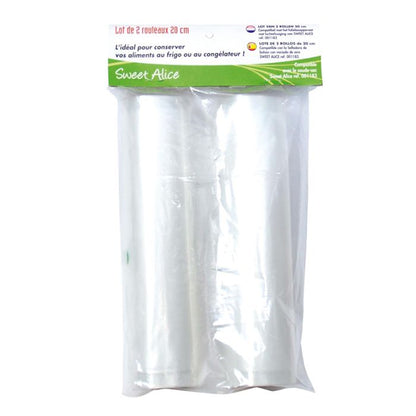 SWEETALICE Vakuumversiegelungsbeutel 2 Rollen 20 cm × 3 m für Lebensmittel