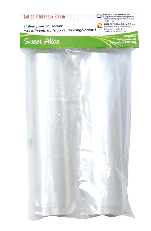 SWEETALICE Vakuumversiegelungsbeutel 2 Rollen 20 cm × 3 m für Lebensmittel