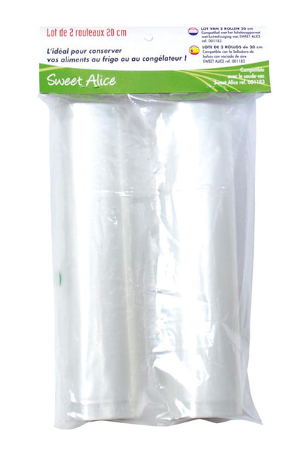 SWEETALICE Vakuumversiegelungsbeutel 2 Rollen 20 cm × 3 m für Lebensmittel