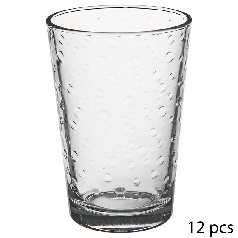 Wassergläser x12 Transparentes Glas Pack für Täglichen Gebrauch