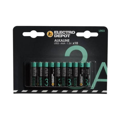 Electro Depot Alkaline LR03 AAA Pilas Pack 10 Uds