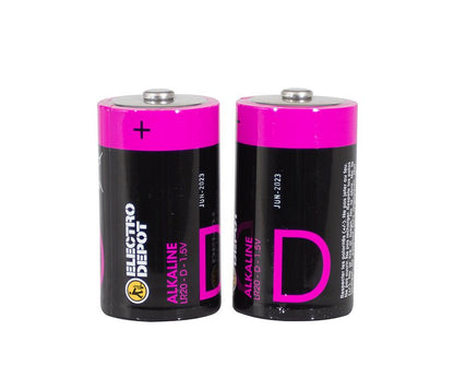 Pack pilas ELECTRO DEPOT Alkaline LR20 - D x 2 uds