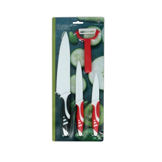 Küchenmesser-Set 3‑Teilig mit Keramikbeschichtung und Schäler