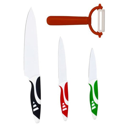 Küchenmesser-Set 3‑Teilig mit Keramikbeschichtung und Schäler