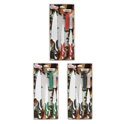 Küchenmesser-Set 3‑Teilig mit Keramikbeschichtung und Schäler