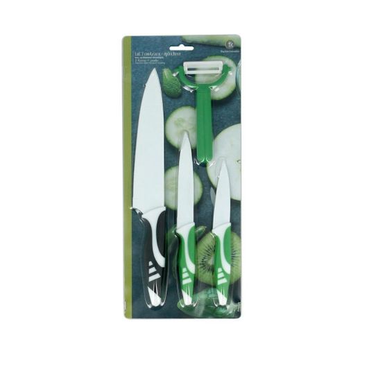 Juego 3 Cuchillos con Recubrimiento Cerámico y Pelador