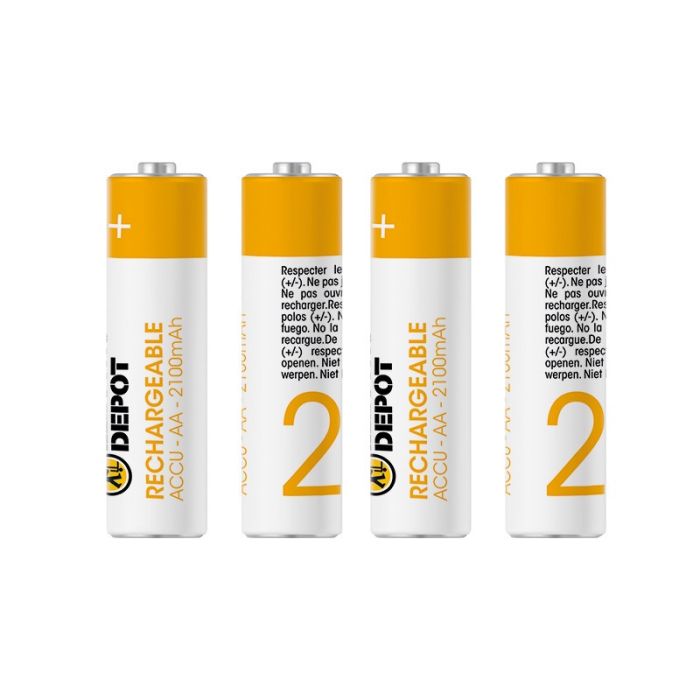 ELECTRO DEPOT LR06Wiederaufladbare AA‑Batterien 4 Stück 2100 mAh