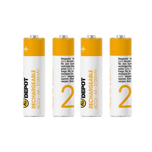 ELECTRO DEPOT LR06Wiederaufladbare AA‑Batterien 4 Stück 2100 mAh