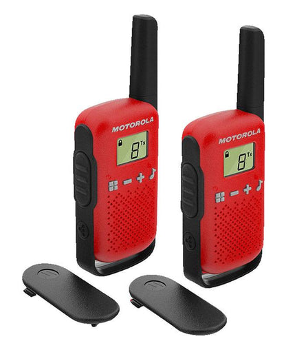 Motorola T42 Walkie Talkies Twin Pack Rojo
