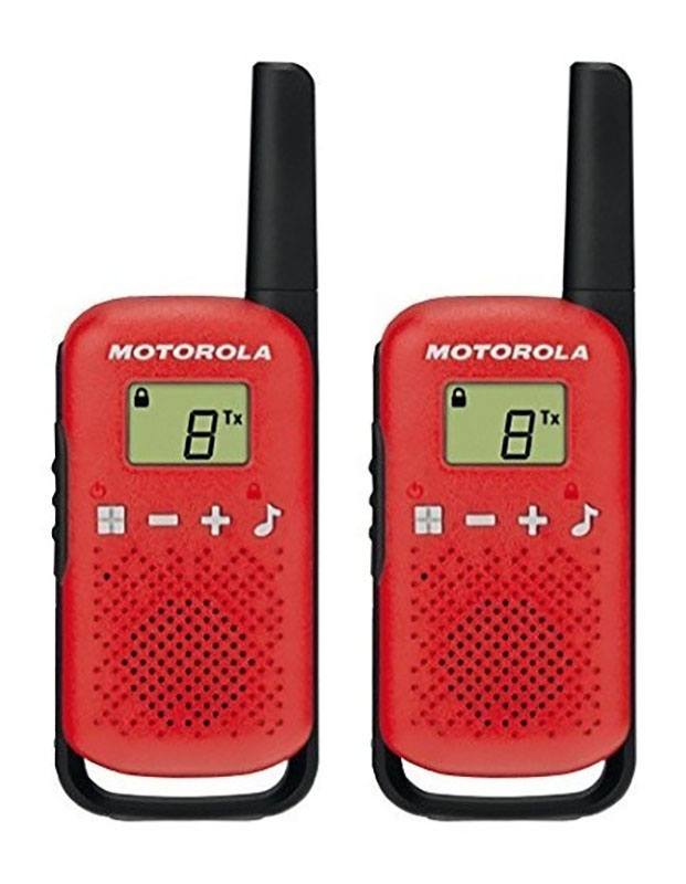 Motorola T42 Walkie Talkies Twin Pack Rojo