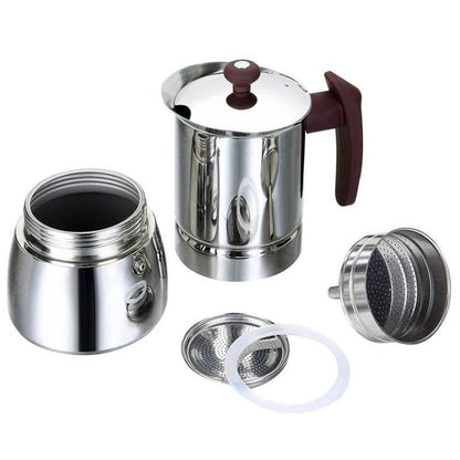 REGAL'FRANCE Cafetera Italiana 6 Tazas Acero Inoxidable 18/10