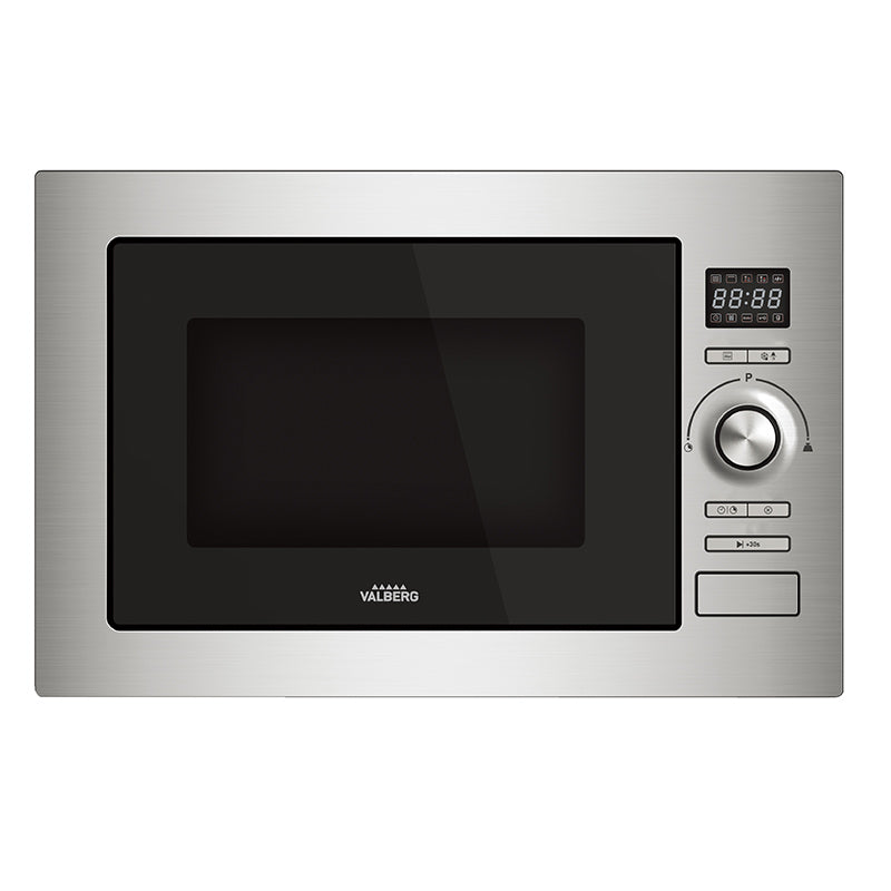VALBERG 25L Einbaumikrowelle mit Grill 900 W/1100 W Edelstahl