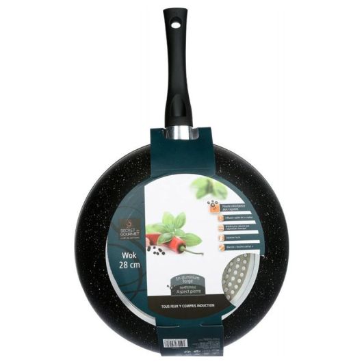 Wok Acero Forjado 28cm Negro Sin PFOA