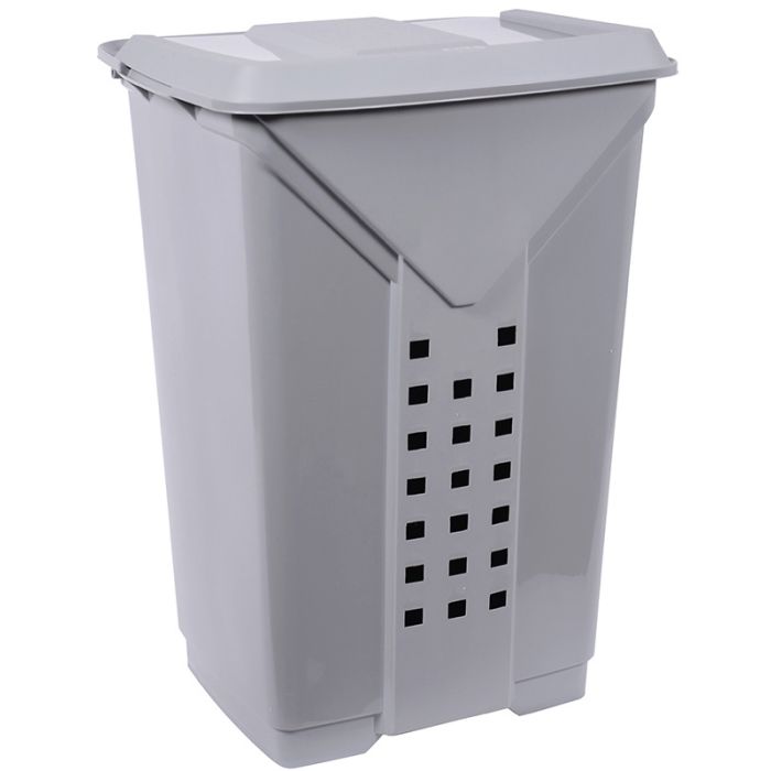 Cesto Para Ropa 60 Litros Plástico Resistente Color Beige