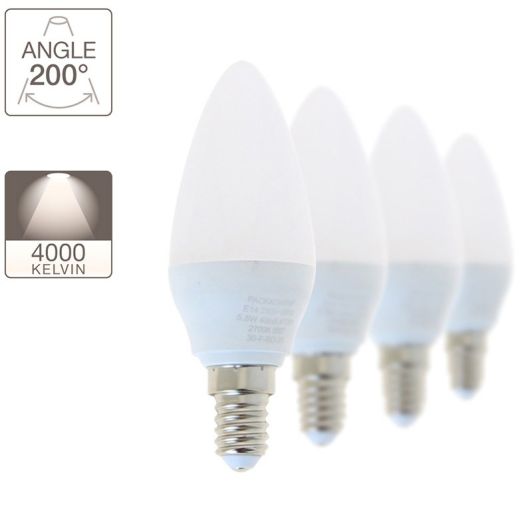 XANLITELED Candle Bulb E14 5W Neutral White Pack 3