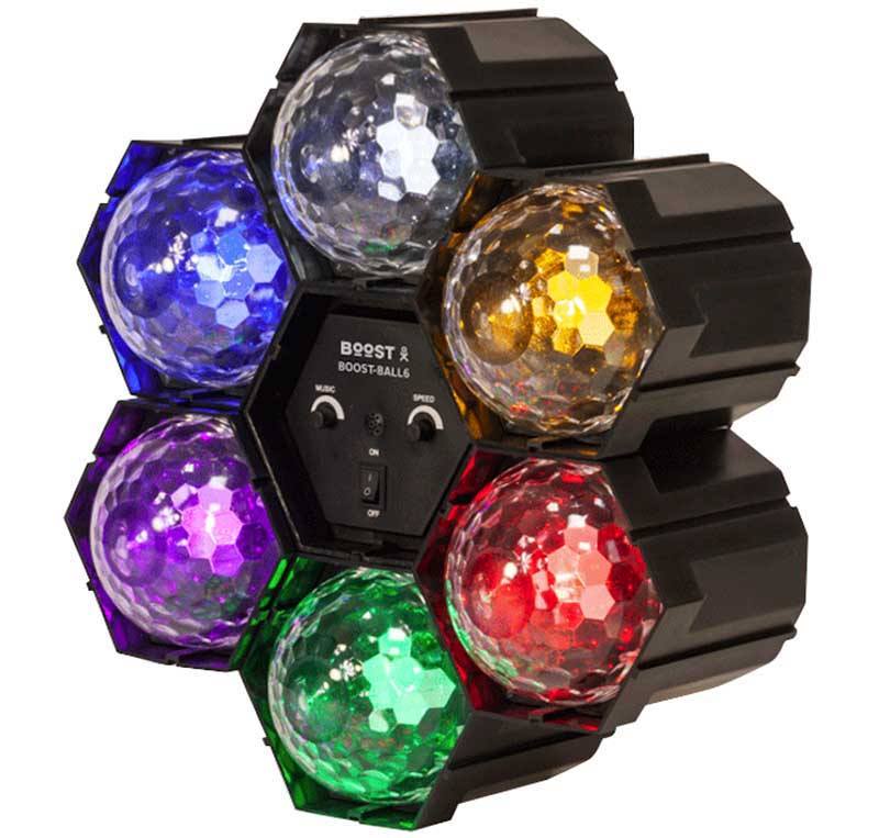 BOOST 6‑LED Lichtkugel Spot Schwarz 2 kg Für Partys