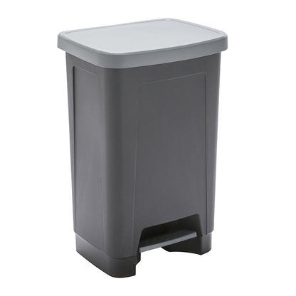 Schwarzer Plastik-Mülleimer 50 L mit Pedal, robust und geräumig