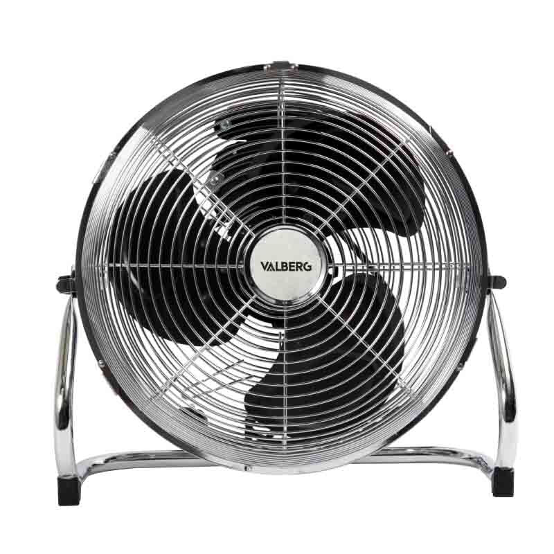 VALBERG Bodenventilator 40W 30 cm 3‑Stufen Verstellbarer Neigungswinkel Chrom