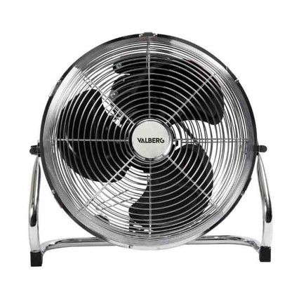 VALBERG Bodenventilator 40W 30 cm 3‑Stufen Verstellbarer Neigungswinkel Chrom