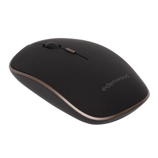 EDENWOOD MWLS01B Ratón Inalámbrico Diseño Ergonómico Negro y Cobre