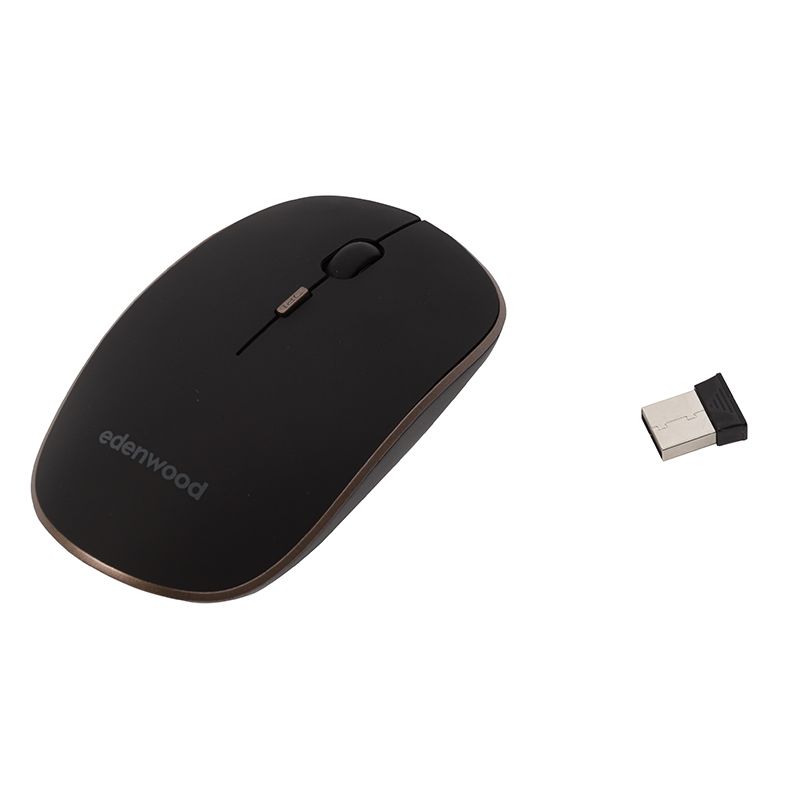EDENWOOD MWLS01B Kabellose Maus – 1600 DPI, 4 Tasten, Schwarz/Kupfer