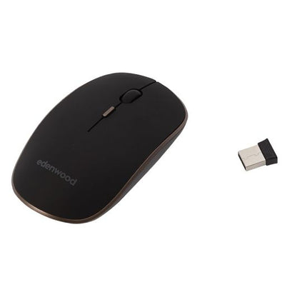EDENWOOD MWLS01B Ratón Inalámbrico Diseño Ergonómico Negro y Cobre