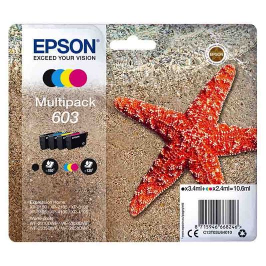 Epson T03U6 Multipack Ink Cartridges 4 Colors