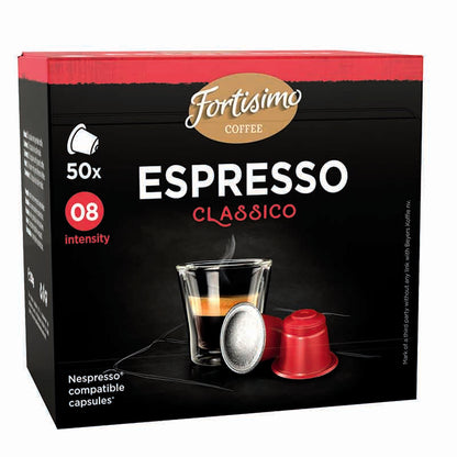 FORTISSIMO Premium Kaffeekapseln Nespresso-kompatibel Espresso Klassisch 50 Stück