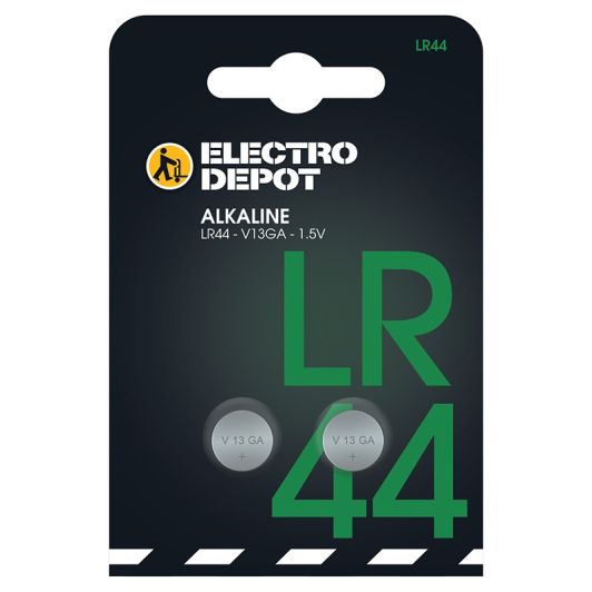 ELECTRO DEPOT Alkaline LR44 V13GA Batterien 2er Pack