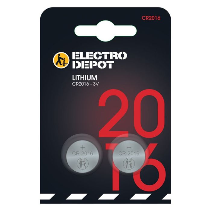 Electro Depot Lithium CR2016 Batterien 2er Pack
