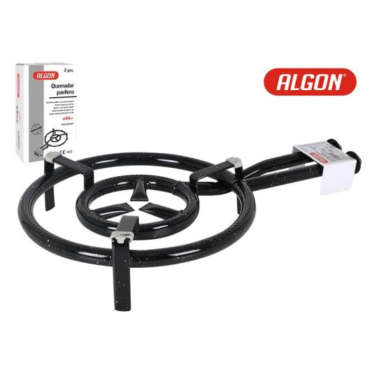 Gasbrenner für Paellapfanne, 40 cm Durchmesser, Schwarz, emaillierter Stahl