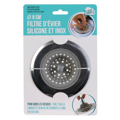 Filtro de Fregadero Silicona Inox 6 cm