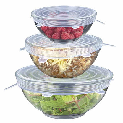 GROUPE CMP Silikon Deckel Set 3 Stück – Transparent, 14,5‑20,5 cm