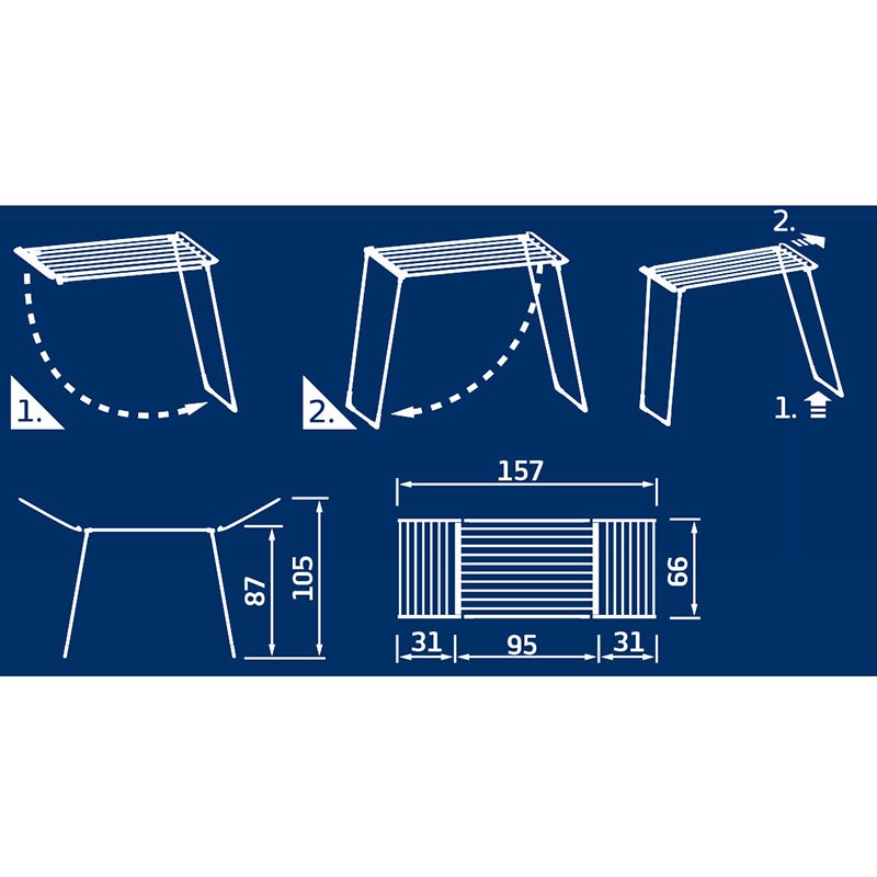 Leifheit Pegasus 180 Plus Wäscheständer 18 m Blau Weiß