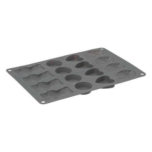 Silikon-Backformen Set 9 Stück Antihaftend Vielseitig Grau Für Kuchen