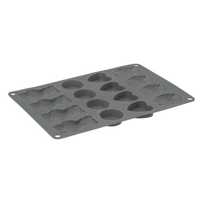 Silikon-Backformen Set 9 Stück Antihaftend Vielseitig Grau Für Kuchen