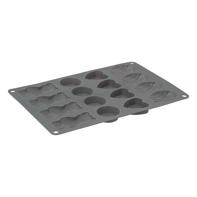 Silikon-Backformen Set 9 Stück Antihaftend Vielseitig Grau Für Kuchen